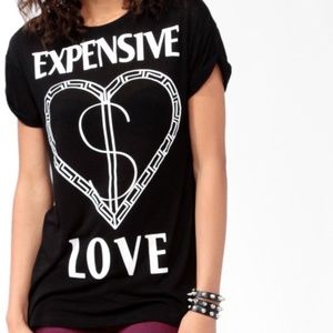Forever 21 Expensive Love Heart Graphic Tee